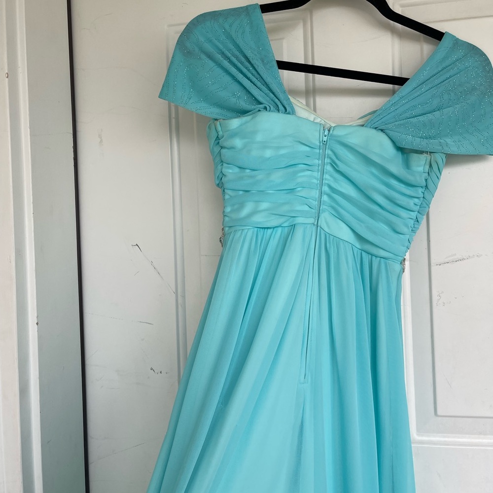 Baby blue sparkly bridesmaids maxi dress - Picture 10 of 16
